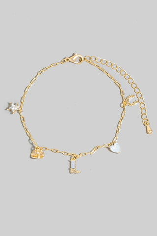 Evil Eye With Jewel Accents Bangle With Clasp Closure In Gold