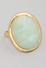 Mint Green Opal Stone Chunky Ring in Gold