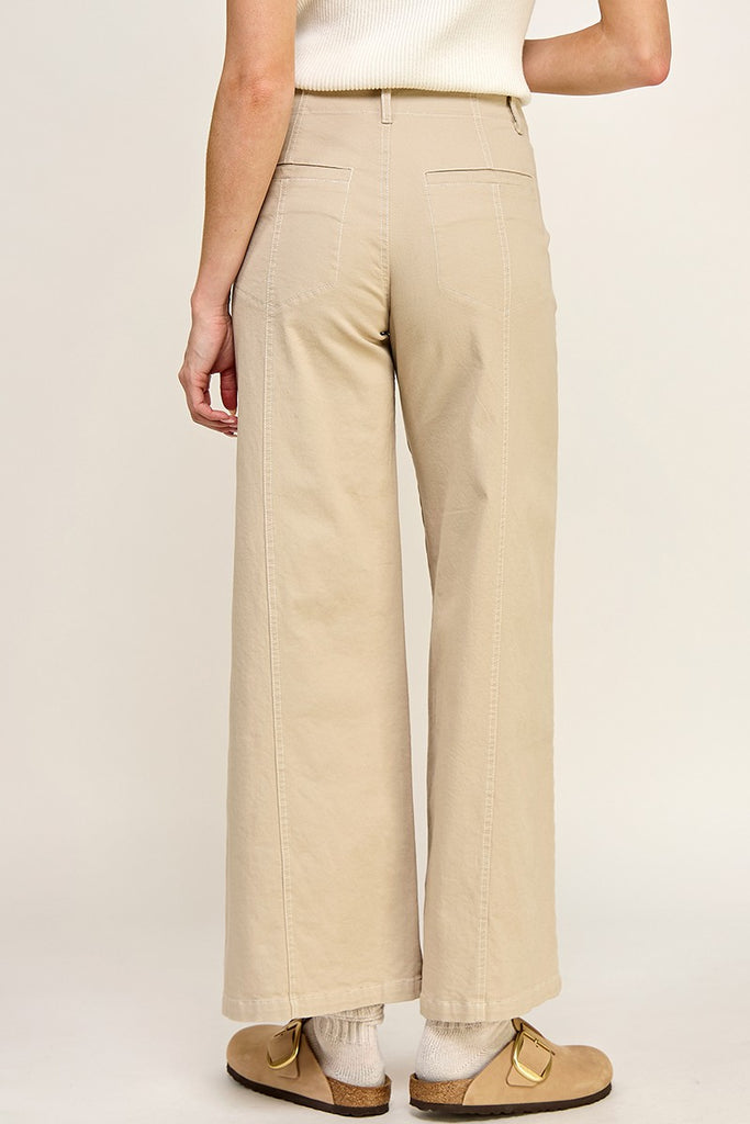 Sandy Dune Clean Seamed High-Rise Wide Leg Jeans