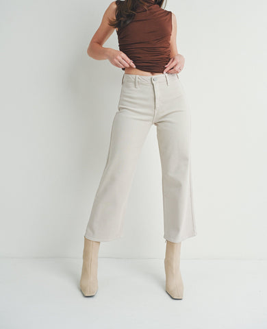 Sandy Flower Knitted Crochet Pants in Beige