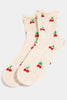 Crew Cuff Embroidery Socks with Stylish Prints (Assorted Styles)