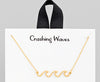 18K Dipped Crashing Hammered Waves Necklace In Gold